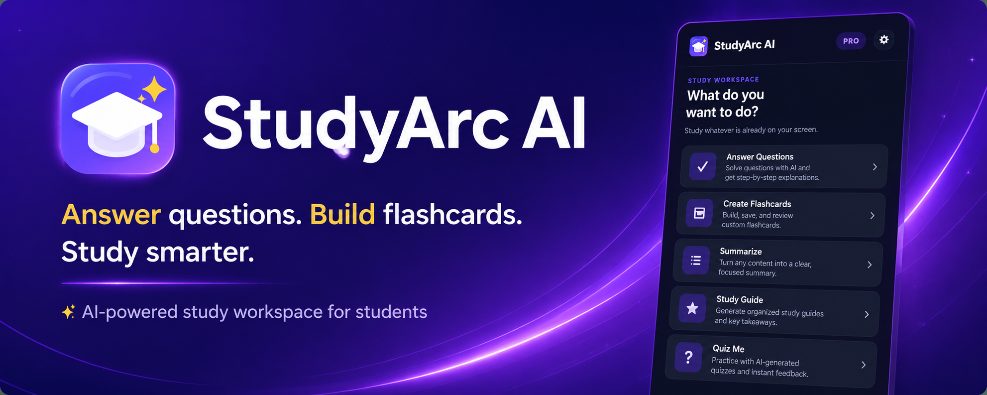 StudyArc AI Chrome extension interface